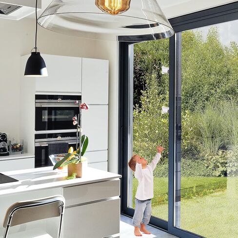 HYEXD Sliding Glass Door Lock Child Proof 2 Pieces Windows Locks Security Baby Safety Closets Patio Door Lock White Thin in Saudi Arabia