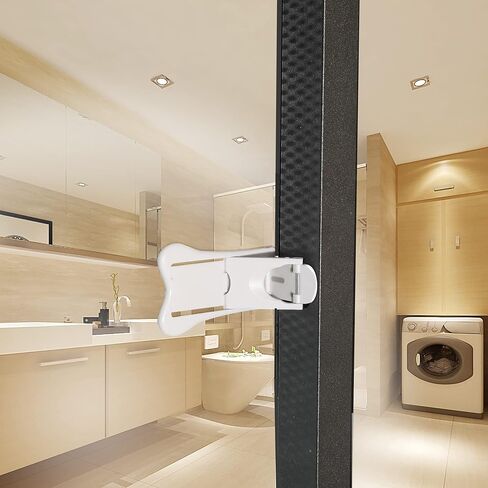 HYEXD Sliding Glass Door Lock Child Proof 2 Pieces Windows Locks Security Baby Safety Closets Patio Door Lock White Thin in Saudi Arabia