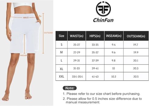 شورت يوجا عالي الخصر للسيدات من ChinFun مقاس 10 بوصات شورت برمودا شورت رياضي للجري والتمارين الرياضية مع جيوب عميقة in Kuwait