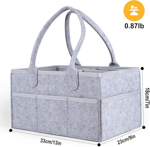 منظم حفاضات الأطفال من VOISEN، سلة تخزين لغرفة الأطفال، حقيبة سيارة للأطفال، حقيبة منظم حفاضات محمولة لغرف الأطفال حديثي الولادة (رمادي) in Kuwait