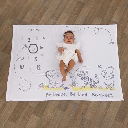 Disney Princess White, Pink, Yellow and Aqua Super Soft Milestone Baby Blanket in Kuwait