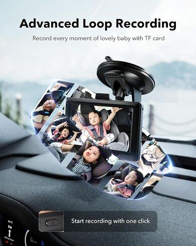 REDTIGER Baby Car Camera 1080P HD Recording, Full-Color Night Vision, 4.4" Baby Car Monitor, Infant Safety Car Seat Camera with 140° Wide Angle, Baby Car Mirror for Back Seat Rear Facing in Saudi Arabia