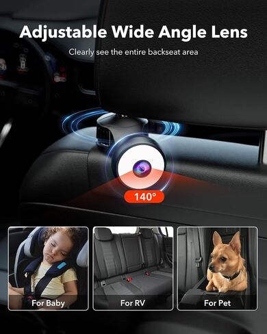 REDTIGER Baby Car Camera 1080P HD Recording, Full-Color Night Vision, 4.4" Baby Car Monitor, Infant Safety Car Seat Camera with 140° Wide Angle, Baby Car Mirror for Back Seat Rear Facing in Saudi Arabia