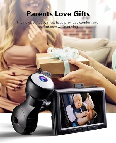 REDTIGER Baby Car Camera 1080P HD Recording, Full-Color Night Vision, 4.4" Baby Car Monitor, Infant Safety Car Seat Camera with 140° Wide Angle, Baby Car Mirror for Back Seat Rear Facing in Saudi Arabia