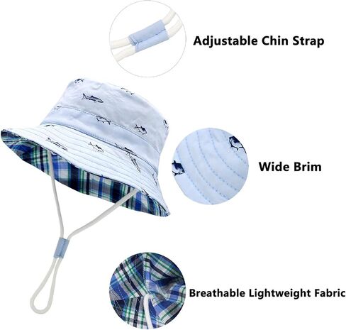 Sarfel Baby Sun Hat قبعات الصيف للأطفال الصغار بعامل حماية من الأشعة فوق البنفسجية 50+ قبعة دلو للأطفال قبعات الشاطئ للأطفال الأولاد in Kuwait