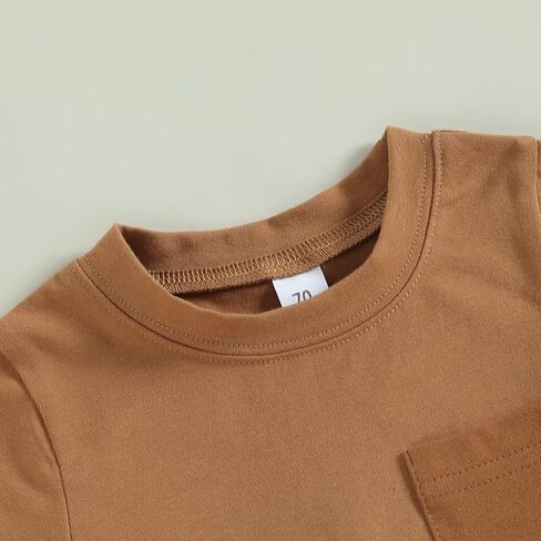 Arvbitana Unisex Toddler Baby Boy Girl Summer Clothes Short Sleeve T-Shirt Top+Short Pants Cotton Two Piece Solid Outfit Set in Kuwait