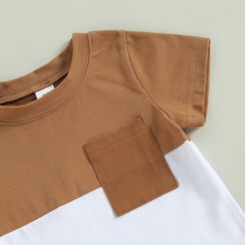 Arvbitana Unisex Toddler Baby Boy Girl Summer Clothes Short Sleeve T-Shirt Top+Short Pants Cotton Two Piece Solid Outfit Set in Kuwait