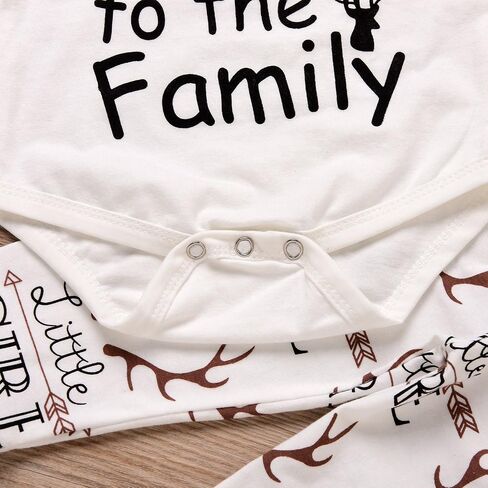 Imsmart Newborn Suit for Baby Shower Deer Print Long Sleeve Romper+Long Pants+Hat in Saudi Arabia