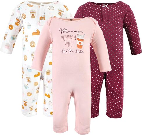 Hudson Baby Girls Unisex Cotton Coveralls, Pumpkin Spice Date, 0-3 Months, Pumpkin Spice Date, 0-3 Months US in Saudi Arabia