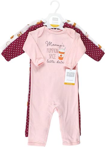 Hudson Baby Girls Unisex Cotton Coveralls, Pumpkin Spice Date, 0-3 Months, Pumpkin Spice Date, 0-3 Months US in Saudi Arabia