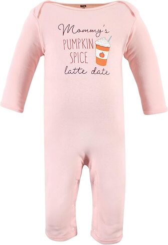 Hudson Baby Girls Unisex Cotton Coveralls, Pumpkin Spice Date, 0-3 Months, Pumpkin Spice Date, 0-3 Months US in Saudi Arabia