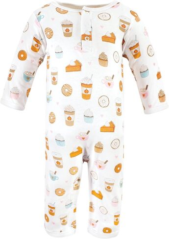 Hudson Baby Girls Unisex Cotton Coveralls, Pumpkin Spice Date, 0-3 Months, Pumpkin Spice Date, 0-3 Months US in Saudi Arabia