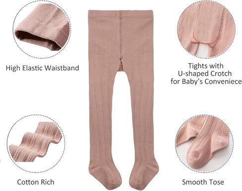 Zando Baby Tights Girls Leggings - جوارب قطنية للأطفال الصغار بدون خياطة جوارب طويلة متماسكة للأطفال حديثي الولادة in Kuwait