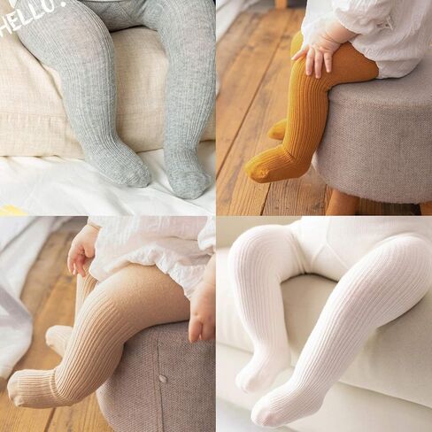 Zando Baby Tights Girls Leggings - جوارب قطنية للأطفال الصغار بدون خياطة جوارب طويلة متماسكة للأطفال حديثي الولادة in Kuwait