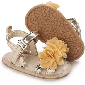 Timatego Infant Baby Girls Summer Sandals Anti-Slip Soft Sole with Flower Toddler First Walkers Crib Dress Shoes in Saudi Arabia