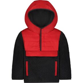 LONDON FOG Baby Boys' Hooded Pull on Infant Winter Coat, Soft Fleece and Puffer Jacket