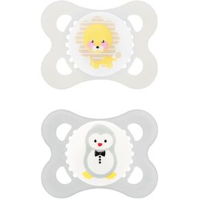 MAM Original Baby Pacifier, Nipple Shape Helps Promote Healthy Oral Development, Sterilizer Case, 2 Pack, 0-6 Months, Animal/Boy in Kuwait