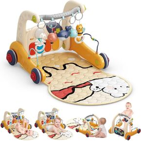 Baby Play Mat Baby Gym,Play Piano Tummy Time, Floor Activity Center,Baby Seat,Infant Baby Walker - Toddler Push Walker, Boy & Girl Gifts for Newborn Baby Toddler 0 to 3 6 9 12 Months