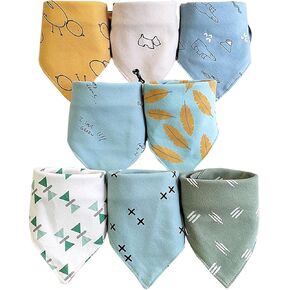 Halilo Baby Bibs 8 Pack Baby Bandana Drool Bibs For Boys And Girls 100% Cotton 8 Colors Set For Teething And Drooling in Saudi Arabia