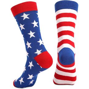 ZWW American Flag Socks For Men Or Women 4th July Middle Socks Star And Stripe Patriotic Freedom Day Gifts
