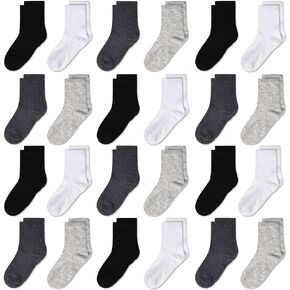 GENTABY Kids Socks,Crew Socks Newborn/Toddler for Children Boys Girls Cozy Athletic Socks, 24pairs(1-13Years)