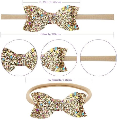 10 pcs Baby Girls Nylon Elastic Headbands | Soft Flower Hair Band for Baby Girls Infant Newborn Toddler in Saudi Arabia