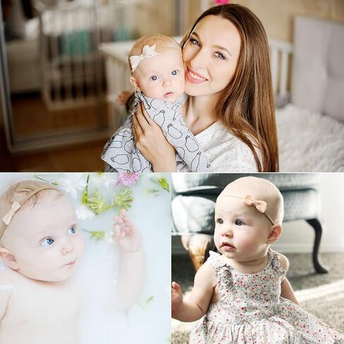 10 pcs Baby Girls Nylon Elastic Headbands | Soft Flower Hair Band for Baby Girls Infant Newborn Toddler in Saudi Arabia
