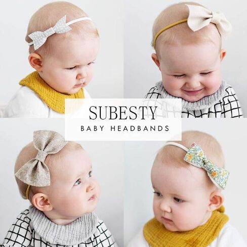 10 pcs Baby Girls Nylon Elastic Headbands | Soft Flower Hair Band for Baby Girls Infant Newborn Toddler in Saudi Arabia