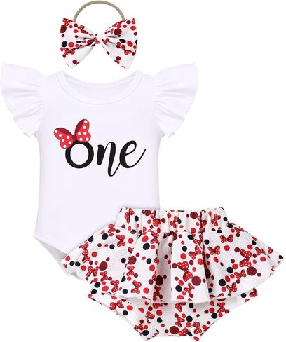 FYMNSI Baby Girls Mouse زي عيد الميلاد الأول عباد الشمس الخوخ رومبير واحد + شورت توتو + عصابة رأس لدعائم صور سحق الكيك in Kuwait