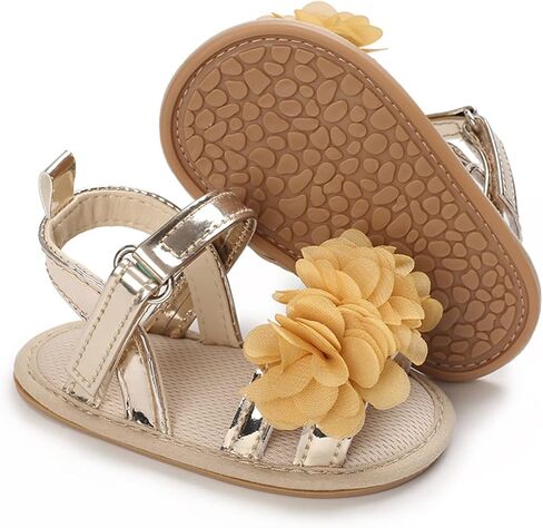 Timatego Infant Baby Girls Summer Sandals Anti-Slip Soft Sole with Flower Toddler First Walkers Crib Dress Shoes in Saudi Arabia