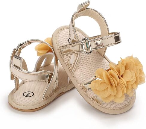 Timatego Infant Baby Girls Summer Sandals Anti-Slip Soft Sole with Flower Toddler First Walkers Crib Dress Shoes in Saudi Arabia