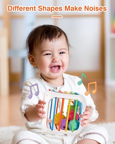 فانمور شكل فارز 1 سنة ألعاب أطفال، لعبة فرز أشكال الطفل 12-18 شهرًا التعلم التعليمي مونتيسوري، نشاط تخزين مكعب صناديق حسية ألعاب المهارات الحركية الدقيقة للأطفال 6 12 18 شهرًا in Kuwait