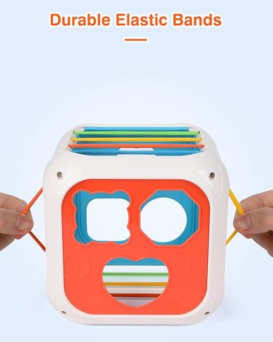 فانمور شكل فارز 1 سنة ألعاب أطفال، لعبة فرز أشكال الطفل 12-18 شهرًا التعلم التعليمي مونتيسوري، نشاط تخزين مكعب صناديق حسية ألعاب المهارات الحركية الدقيقة للأطفال 6 12 18 شهرًا in Kuwait