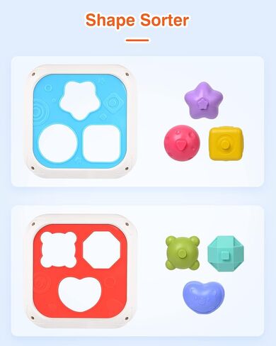فانمور شكل فارز 1 سنة ألعاب أطفال، لعبة فرز أشكال الطفل 12-18 شهرًا التعلم التعليمي مونتيسوري، نشاط تخزين مكعب صناديق حسية ألعاب المهارات الحركية الدقيقة للأطفال 6 12 18 شهرًا in Kuwait