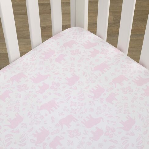 ملاءة سرير أطفال ملائمة فائقة النعومة باللون الوردي من Carter's Dinosaur Princess، مقاس 52 × 28 بوصة (عبوة من قطعة واحدة) in Kuwait