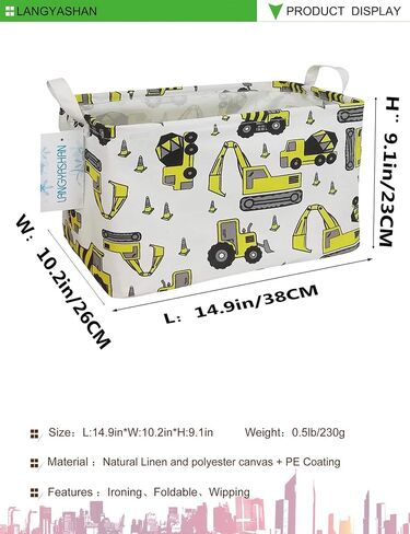 Rectangular Collapsible Boys Racecar Storage Basket Nursery Organizer | Car Storage Bin Foldable Canvas with Handles for Organizing Home Kitchen Children Toys Office Closet Shelf Baskets in Saudi Arabia