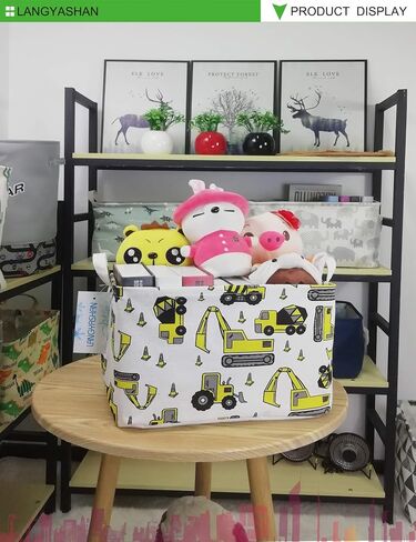 Rectangular Collapsible Boys Racecar Storage Basket Nursery Organizer | Car Storage Bin Foldable Canvas with Handles for Organizing Home Kitchen Children Toys Office Closet Shelf Baskets in Saudi Arabia