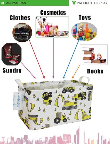 Rectangular Collapsible Boys Racecar Storage Basket Nursery Organizer | Car Storage Bin Foldable Canvas with Handles for Organizing Home Kitchen Children Toys Office Closet Shelf Baskets in Saudi Arabia