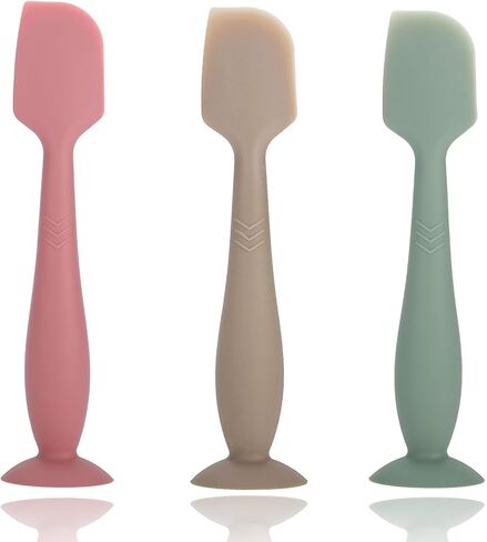 Seeway Baby Diaper Cream Spatula for Even Application & Keep Hands Clean | Diaper Rash Spatula, Suction Cup Base, Soft Silicone, BPA-Free, Easy to Clean, Dishwasher Safe, Travel Portability, 3 Pack in Saudi Arabia