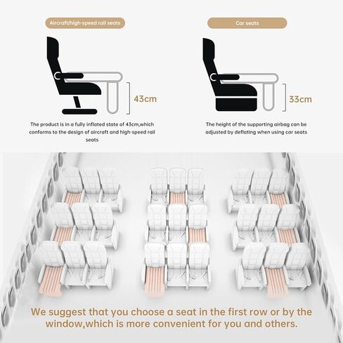 MiiDD Inflatable Airplane Kids Bed-Toddler Travel Bed,Airplane Bed for Toddler,Baby Travel Bed,Inflatable Car Baby Travel Bed,Kids Baby Seat Extender with Hand Pump Seat Belt and Carry Bag(Blue) in Kuwait