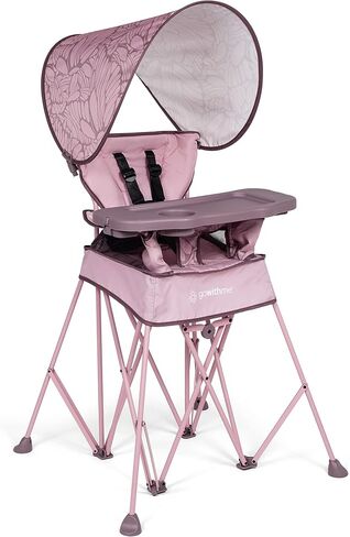 Baby Delight Go with Me Uplift Deluxe Portable High Chair, Blue Wave | Indoor & Outdoor, Removable Sun Canopy, Removable 5-Point Harness & Tray, Cup Holder, Travel Bag Included in Saudi Arabia