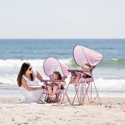 Baby Delight Go with Me Uplift Deluxe Portable High Chair, Blue Wave | Indoor & Outdoor, Removable Sun Canopy, Removable 5-Point Harness & Tray, Cup Holder, Travel Bag Included in Saudi Arabia