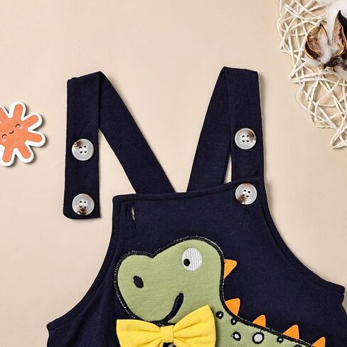Baby Boy Clothes Newborn Outfits Stripe Romper Infant Cartoon Overall Adjustable Suspender Pants Set 0-18 Months in Saudi Arabia