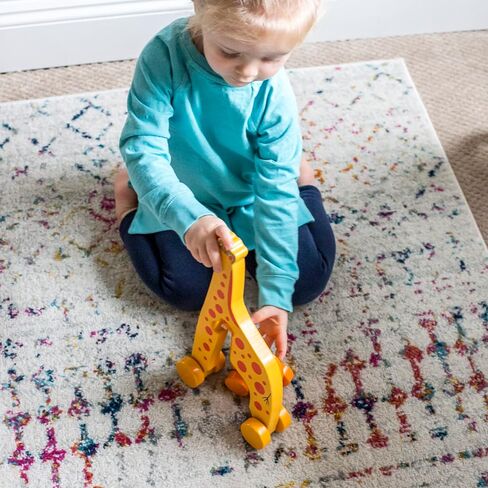 Big & Little Giraffe Push Toy by Jack Rabbit Creations- 2 in 1 Wooden Animal Rollers- Pull STEM Toys for Toddlers Develops Coordination and Fine Motor Skills- Ages 18 Months+ in Saudi Arabia