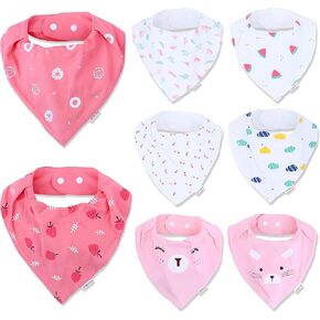 DOKMA Set 8 Organic Cotton Baby Drool Bibs - Bandana Teething Bibs for Baby - Bandana Drool Bibs - Ultra Soft, No Scratch in Saudi Arabia