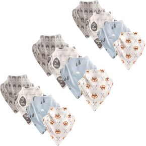 Luvable Friends Unisex Baby Cotton Bandana Bibs, White, One Size in Saudi Arabia