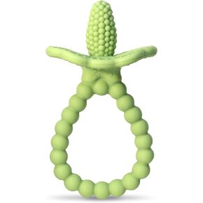 RaZbaby RaZberry Plus Baby Teether – Easy-to-Hold Toy for Front & Back Teething Relief, BerryBumps Texture for Sensory Development, Soothes Sore Gums, BPA-Free, Great Gift for Babies 3M+ – Blue in Kuwait