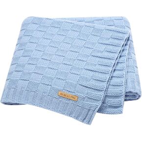 LAWKUL Knit Baby Blanket for Girls Boys - Sage Green, 30x40 Inch | Soft Crochet, Newborn Neutral, Crib Receiving, Nursery Swaddling, Infant Toddler Unisex in Saudi Arabia