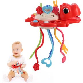 Yolesty Montessori Sensory Dinosaur Toys for Toddlers, Multi-Sensory Activity Toy with Rattle Developing Fine Motor Skill, Food Grade Travel Toy Birthday Gift for Baby Boy Girl Infant in Kuwait