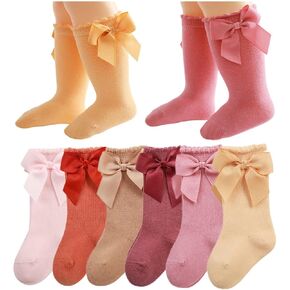 QandSweet Baby Girl Knee-High Socks Toddlers Bow Stockings Newborn Infant Non-Slip Sock in Kuwait